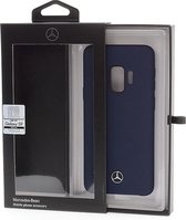 Blauw hoesje van Mercedes-Benz - Backcover - Soft Touch - Leer - Galaxy S9 - Silicone rand