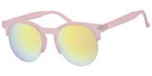 Beige clubmaster  zonnebril | Dames/unisex | roze lens