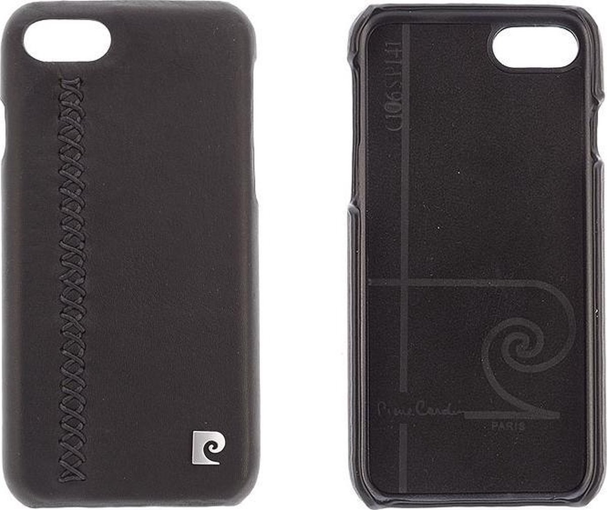 Zwart hoesje van Pierre Cardin - Backcover - Stijlvol - Leer - voor iPhone 7-8 - Luxe cover