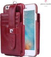 Rood hoesje Pierre Cardin - Backcover - iPhone 6-6S - Leer - Luxe cover