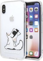 Transparant hoesje van Karl Lagerfeld - Backcover - Choupette Sunglasses - iPhone X-Xs - Siliconen rand