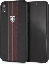 Coque iPhone XR - Ferrari - Zwart - Cuir artificiel