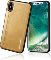 Geel hoesje van Pierre Cardin - Backcover - Stijlvol - Leer - iPhone X-Xs - Luxe cover