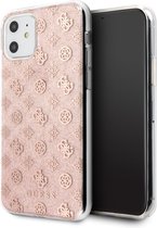 Roze hoesje van Guess - Backcover - iPhone 11 - Echt leer - GUHCN61TPERG