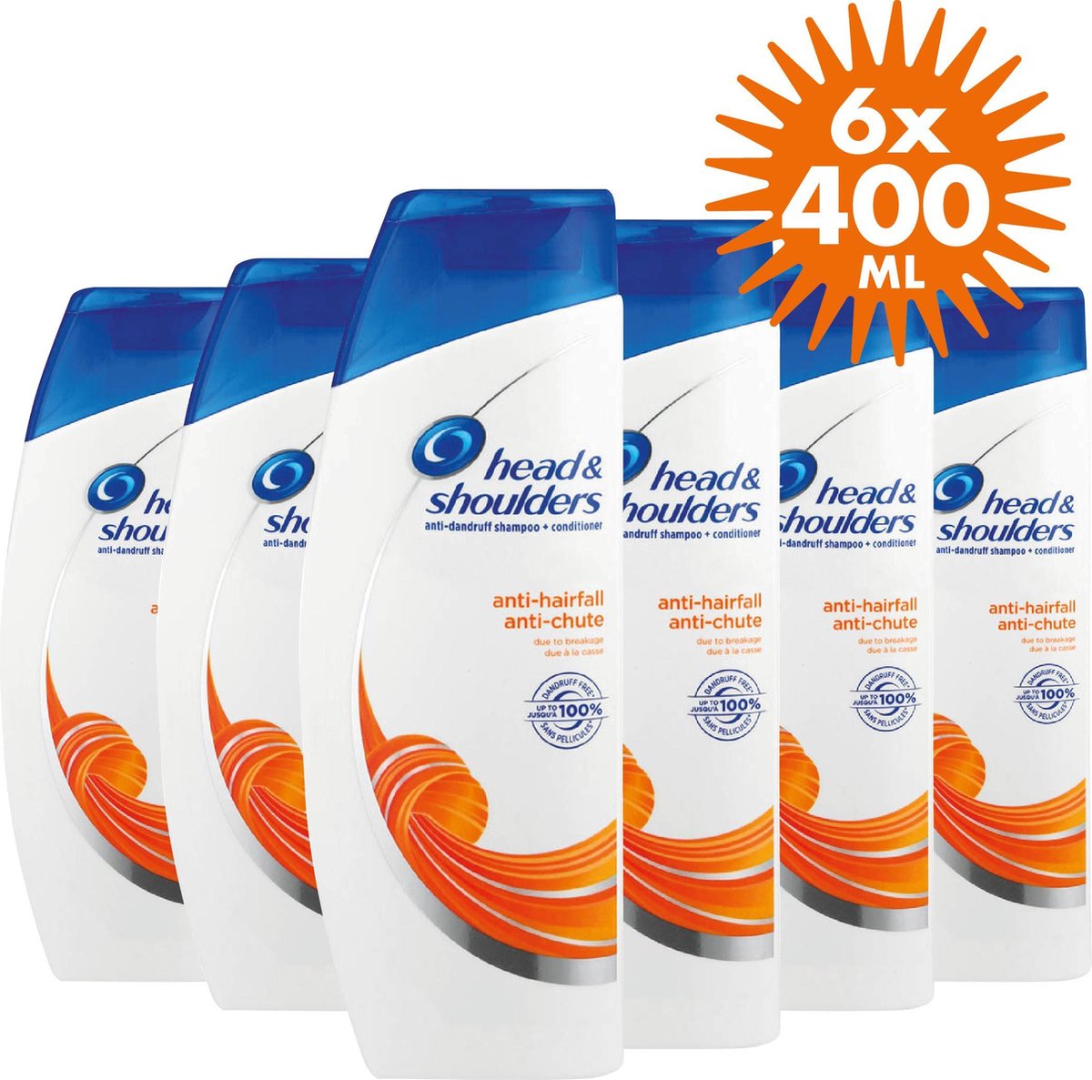 Head & Shoulders - Shampoo - Anti-haaruitval - 6 x 400ML -  Voordeelverpakking | bol.com