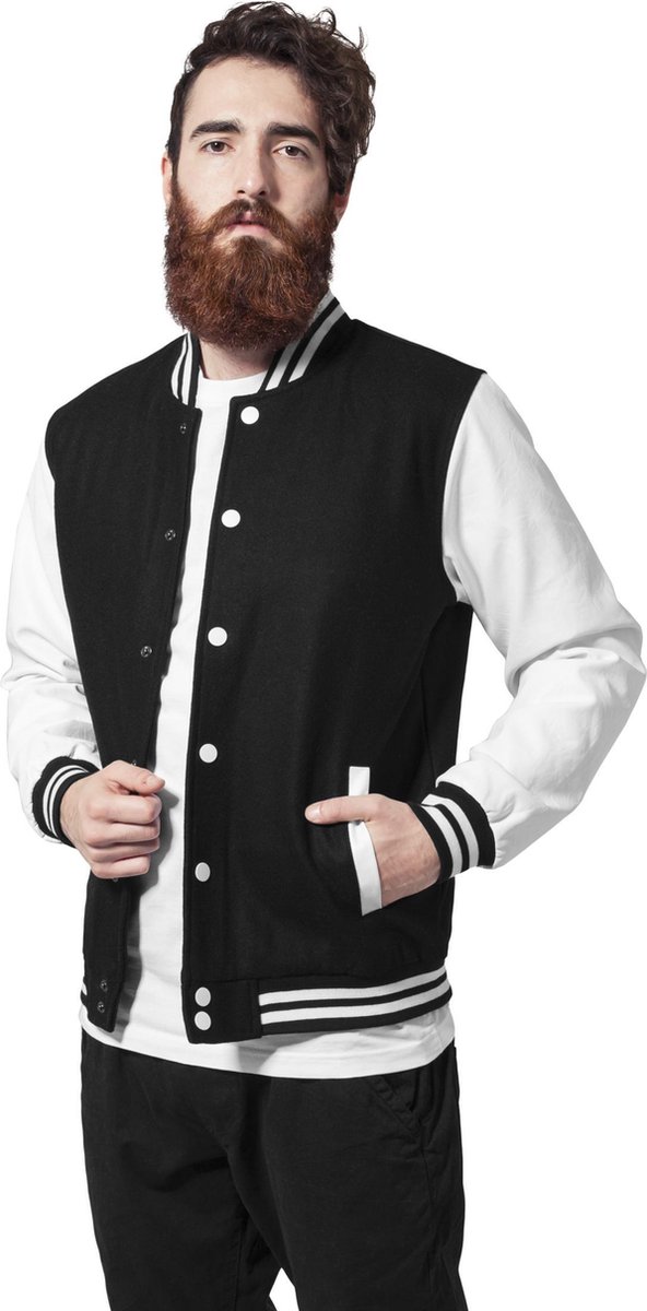 Urban Classics Oldschool College jacket 2XL Zwart
