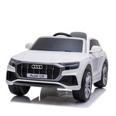 Audi Q8 Elektrische kinderauto AccuAuto kind 12 volt met rubberen banden, leren zitje en Afstandsbediening (Wit)