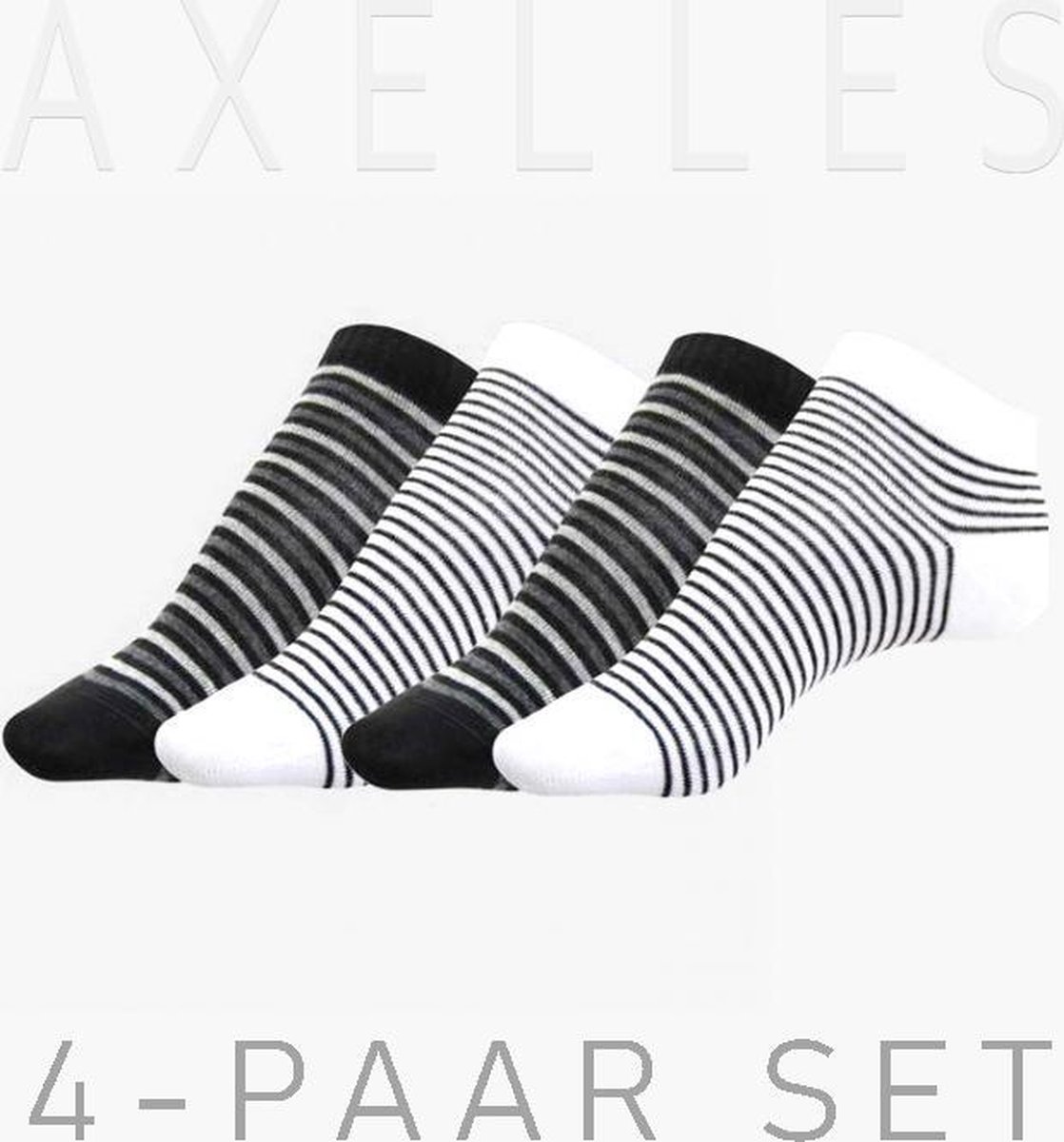 Sneakersokken gestreept, 4-pack set, maat 38/39 (25).
