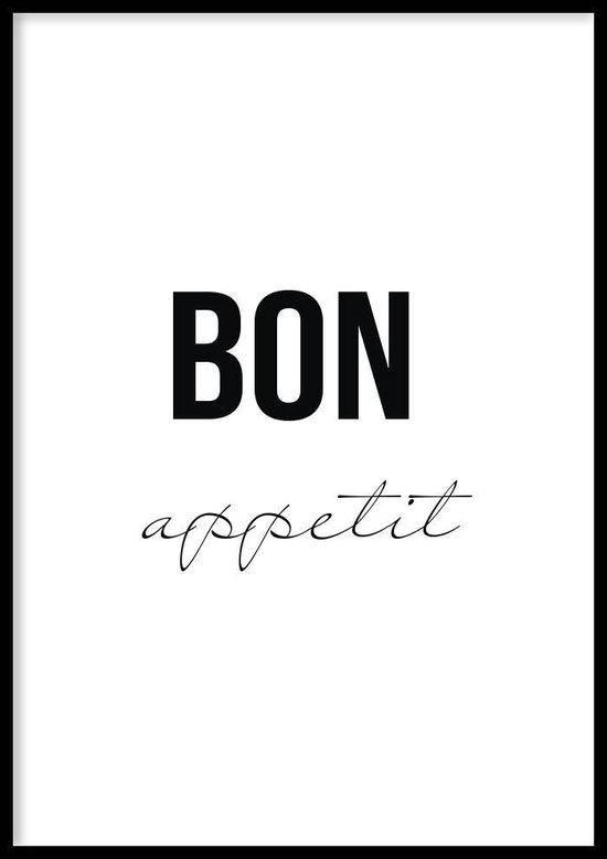 Poster Bon Appetit – 70x100cm – keuken poster - 250g Fotopapier