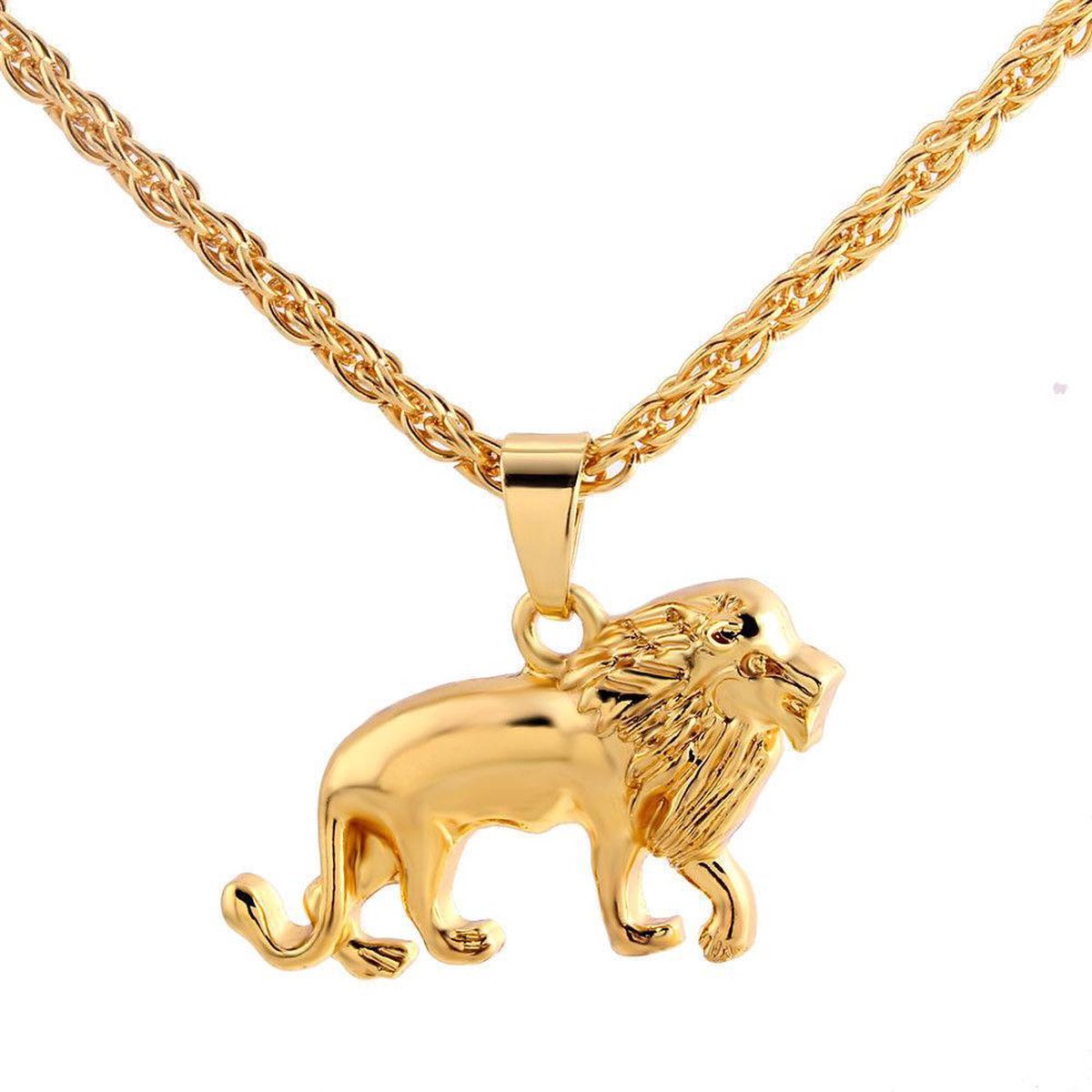 Heren ketting met leeuw hanger - Goudkleurig - cadeau voor heren - black friday 2023 - sinterklaas schoencadeautje - kerstcadeautje voor man