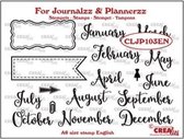 Crealies For journalzz & plannerzz stempels - Maanden EN