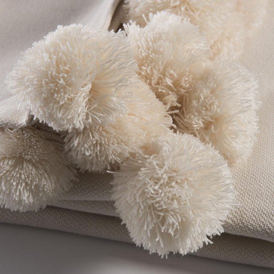 ZusenZomer - Sprei, marokkaanse deken, plaid met pompoms voor bed, bank -  150 x 250 cm... | bol.com