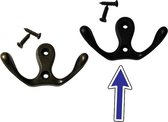 Set van 6 metalen kledinghaakjes, hangers (dubbel, kleur: zwart)