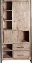 Bergkast Bruce High 100 Cm - Acaciahout - Grijsbruin  Furn4All | Grijsbruin | 195 x 100 x 45 cm