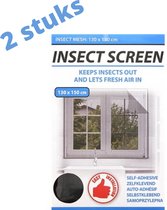 Insect Protect Horrengaas - voor het raam - 130x150cm - 2 pakken - zelfklevend