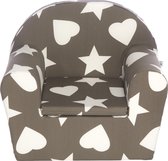 Peuterstoeltje-Kinderfauteuil Hartjes Taupe