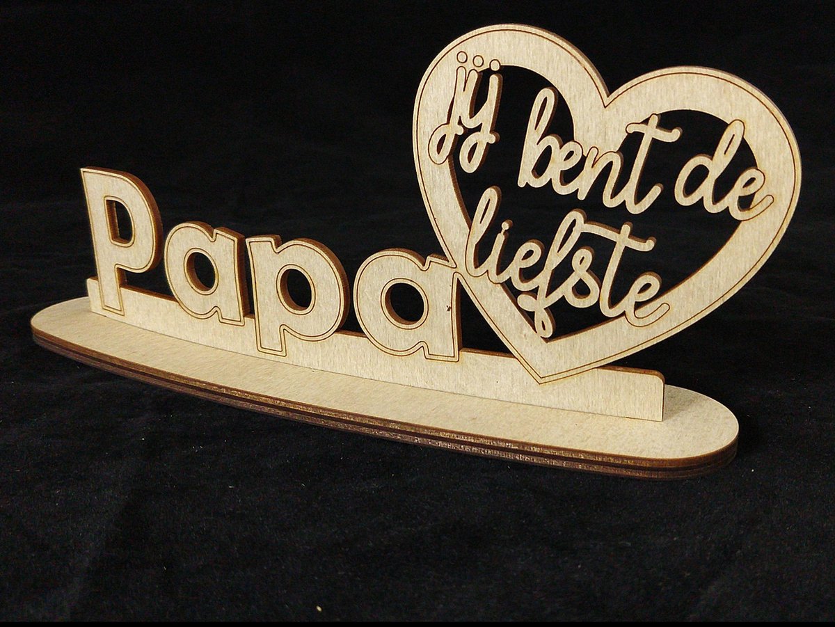 Tekstbord op voetstuk - Papa jij bent de liefste - Vader - Vaderdag