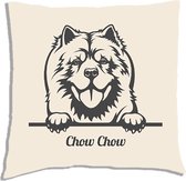 Sierkussen - Chow Chow - Wit - 45 Cm X 45 Cm