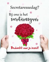 Wandbord: Secretaressedag? Bij ons is het secretaressejaar! - 30 x 42 cm