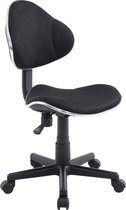 Bureaustoel - Bureaustoelen voor volwassenen - Design - In hoogte verstelbaar - Stof - Zwart - 45x43x125 cm