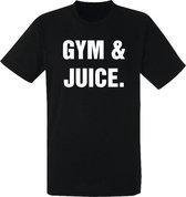 Gym & Juice wit t-shirt zwart | gymbuddy | grappig | sportmaatje | maat M