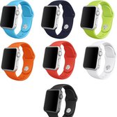 Multipack Siliconen sportbandje geschikt voor Apple Watch 42-44mm 7 kleuren  - | bol.com
