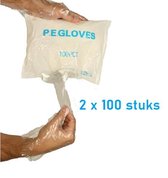 200 Stuks plastic wegwerp handschoenen - (50st=50paar=100 stuks) - Wegwerp - Schone Handen - Vlees Kruiden - Transparante plastic wegwerphandschoenen - Large - 2 x 100st Voordeelve