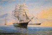 Canvas Schilderij Authentiek Zeilschip