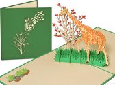 Popcards popupkaarten – Giraffe Afrika Dierentuin Dieren Verjaardag Felicitatie pop-up kaart 3D wenskaart