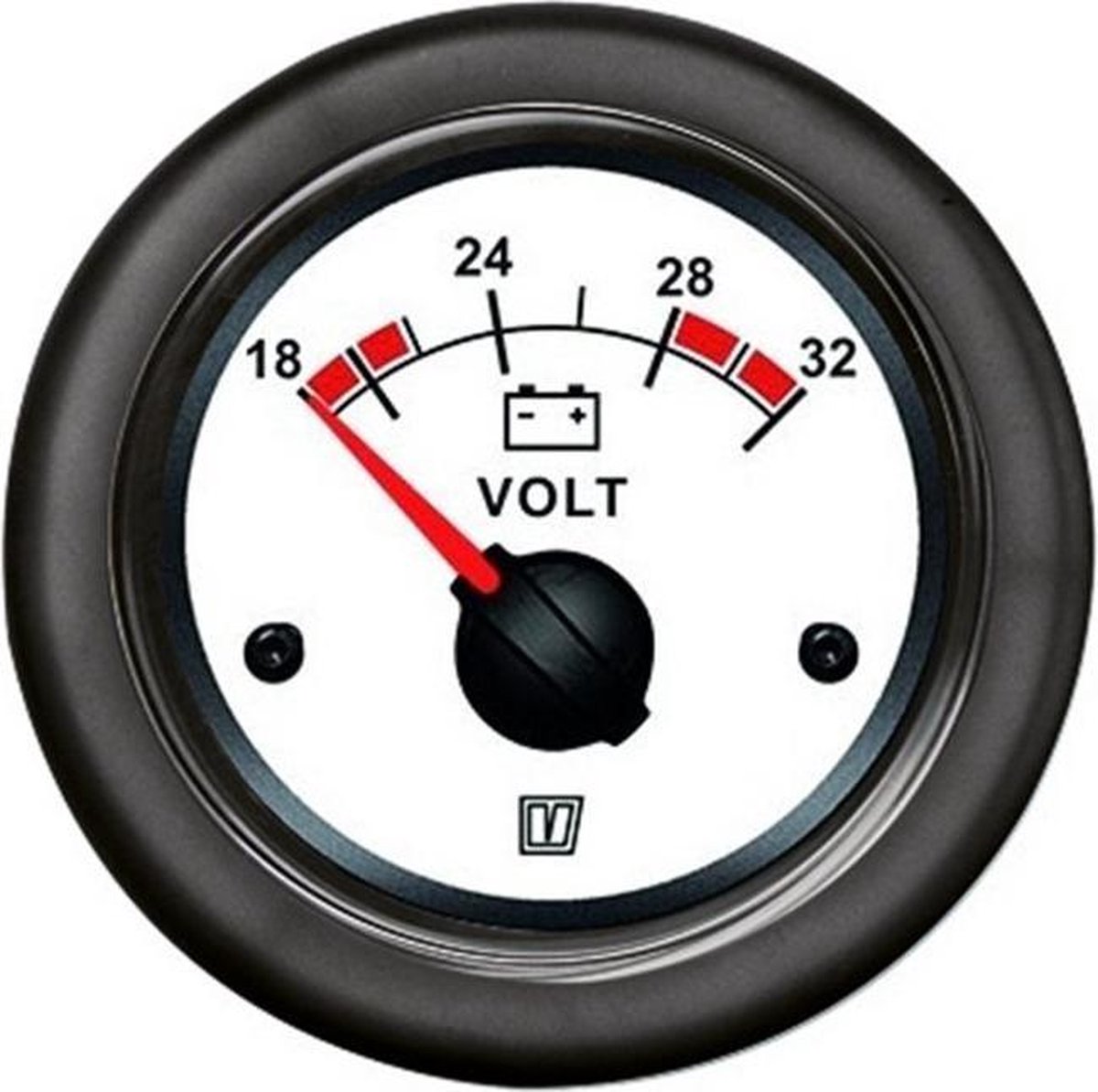 VETUS VLT24W witte Voltmeter 24V