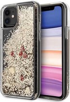 Guess Red Hearts Glitter Hard Case - Apple iPhone 11 (6.1") - Goud