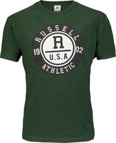 Russell Athletic  - Men SS Crewneck Tee - Heren shirt - S - Groen