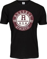 Russell Athletic  - Men SS Crewneck Tee - Zwart Shirt - L - Zwart