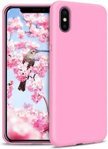 iPhone X & XS Hoesje Roze - Siliconen Back Cover