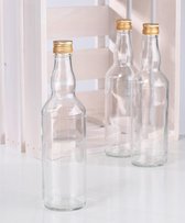 2x Glazen flessen met schroefdop 500 ml - Glasflessen / flessen met schoefdoppen