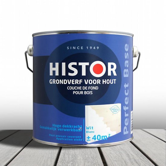 Histor Perfect Base Grondverf voor Hout 2,5 liter Wit