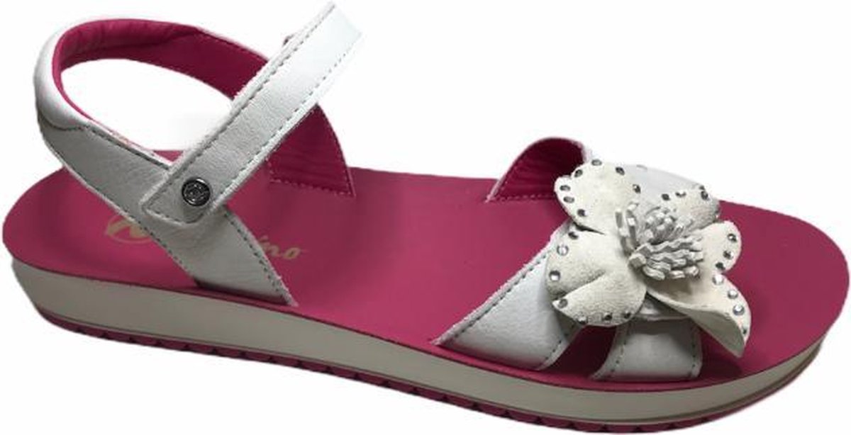 Naturino velcro bloemen sandalen 6005 gebroken wit