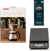 Hario V60 slow coffee kit + Hario V60 Weegschaal + Bristot OUR Biologische Filter Koffie
