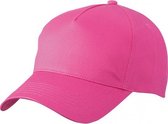 2x stuks 5-panel baseball petjes /caps in de kleur fuchsia roze voor volwasenen - Voordelige roze caps