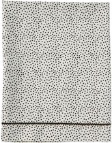 Mies & Co - Ledikantlaken - Model "Cozy Dots" - Afmeting: 110x140 cm (BxL) - Wit & Zwart - 100% Katoen