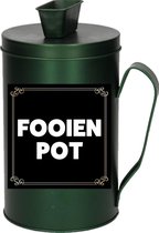 Cadeau/kado fooienpot collectebus groen 18 cm - Cadeauverpakking voor ondernemer/bijklusser/beunhaas - Zwartgeld spaarpot van metaal