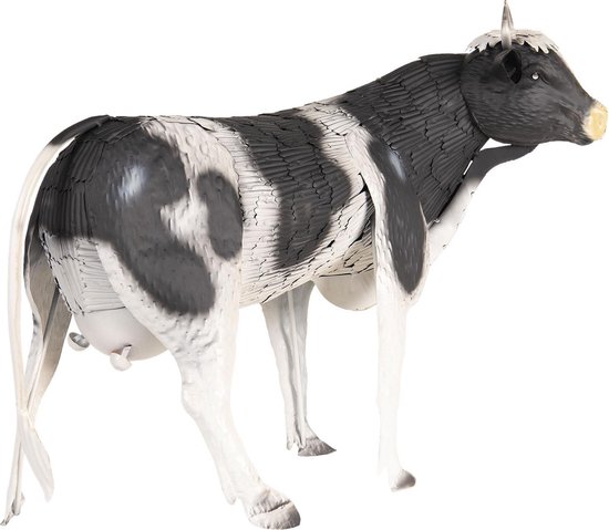 Clayre & Eef Figurine Vache 60x25x50 cm Noir Blanc Fer