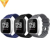 YONO Sport Air Bandjes – Fitbit Versa 2 – Blauw/Zwart/Grijs – Small