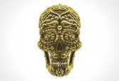 ? Skulls • Golden Sugar Skull Light Canvas 150x100 cm • Foto print op Canvas schilderij ( Wanddecoratie woonkamer / slaapkamer / keuken / kantoor / bar / restaurant ) / Skulls / Sc