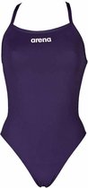 arena Solid Light Tech High One Piece Swimsuit Dames, navy-white Maat DE 32 | US 28L