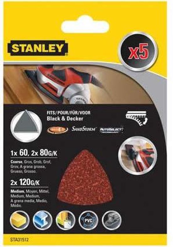 Vochtig oorsprong Plunderen Stanley schuurpapier voor voorzethulpstuk Black & Decker | bol.com