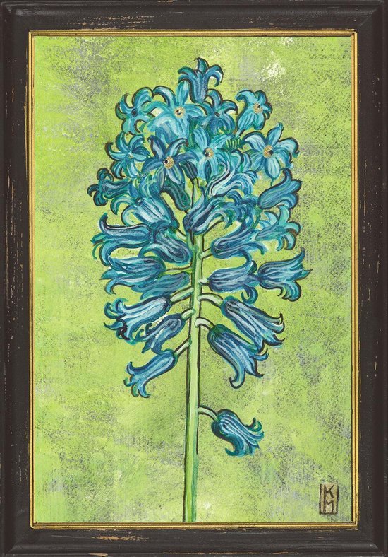 zwarte lijst met blauwe Hyacint - reproductie van Kittie Markus