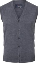 MARVELIS heren vest mouwloos - wol - V-hals - antraciet grijs melange - Maat: M