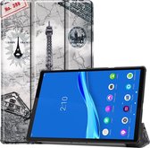 Tablet hoes geschikt voor Lenovo Tab M10 Plus (2de generatie) - Tri-Fold Book Case - 10.3 inch (TB-X606) - Eiffeltoren