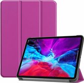 iPad Pro 12.9 (2020) hoes - Tri-Fold Book Case - Paars